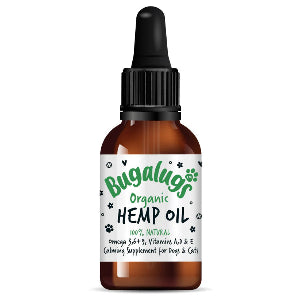 Bugalugs Organic Hemp Oil 100% Natural Calming Supplement for Dogs & Cats