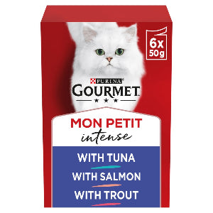 Purina GOURMET Mon Petit Fish Variety Tuna, Salmon, Trout Wet Cat Food 6x50g