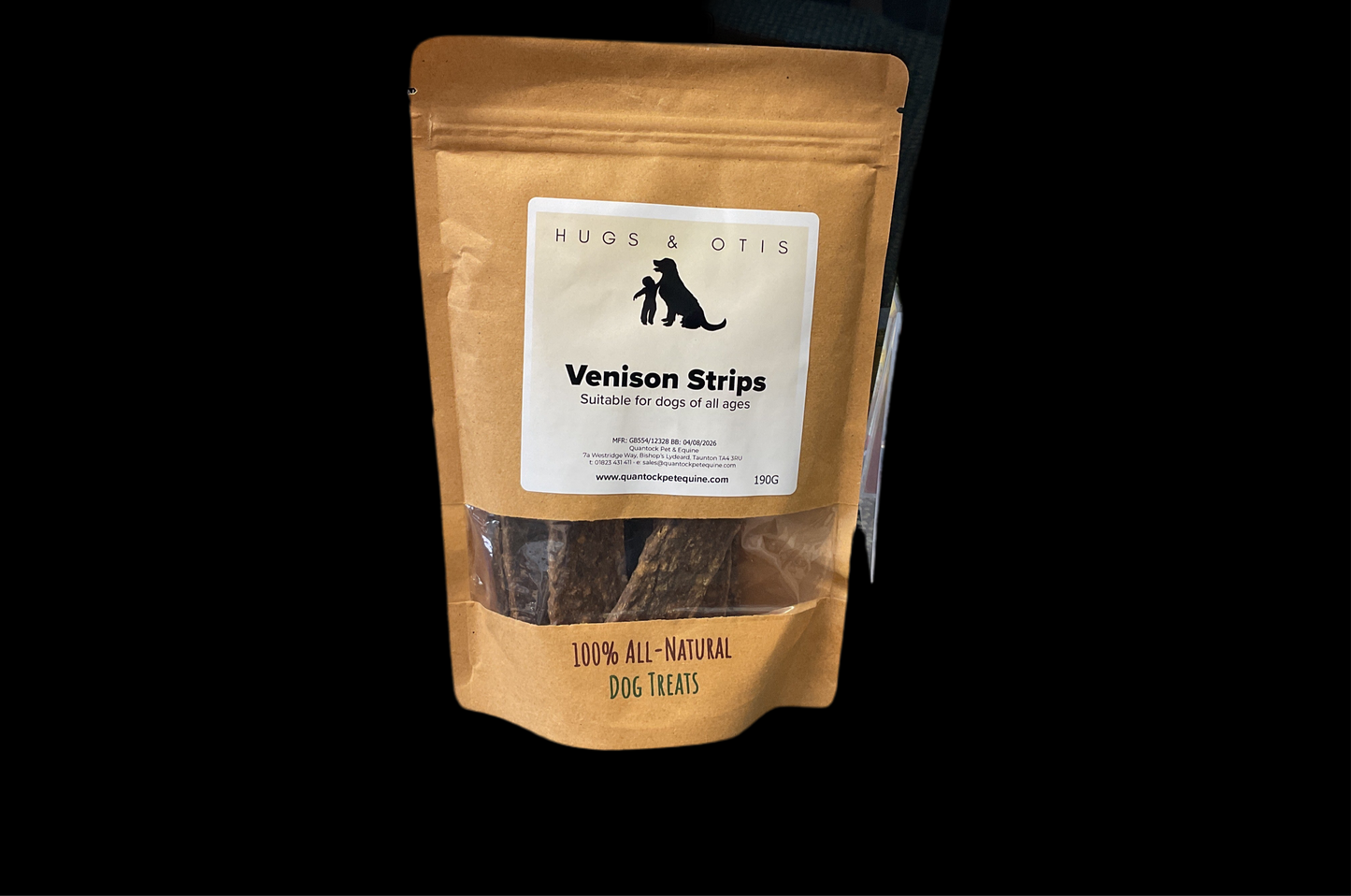 Hugs & Otis Venison Strips 190g