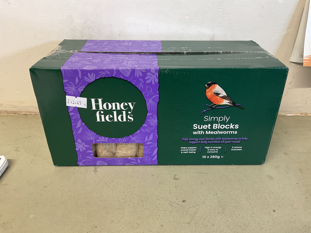 Honey fields suet blocks with mealworms box of 10