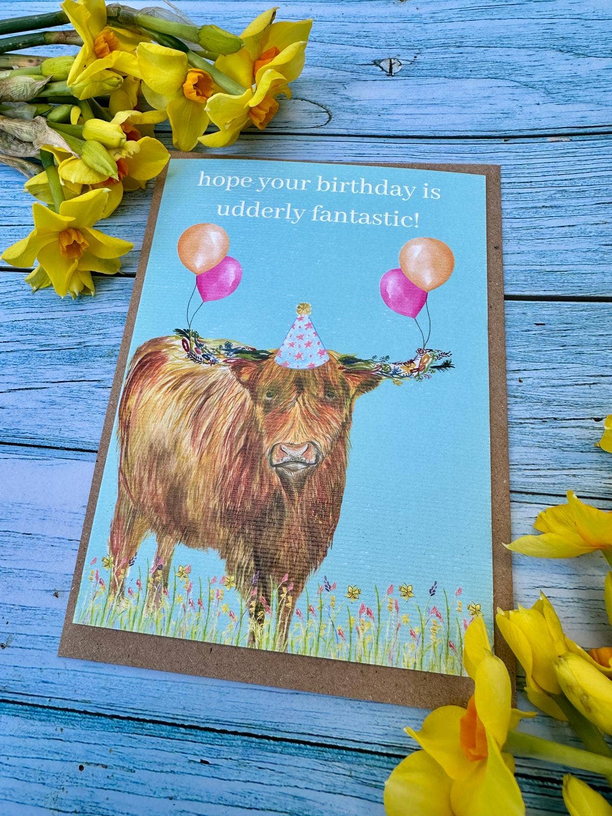 Highland Cow Birthday | Eco Friendly Card Cute Colourful
