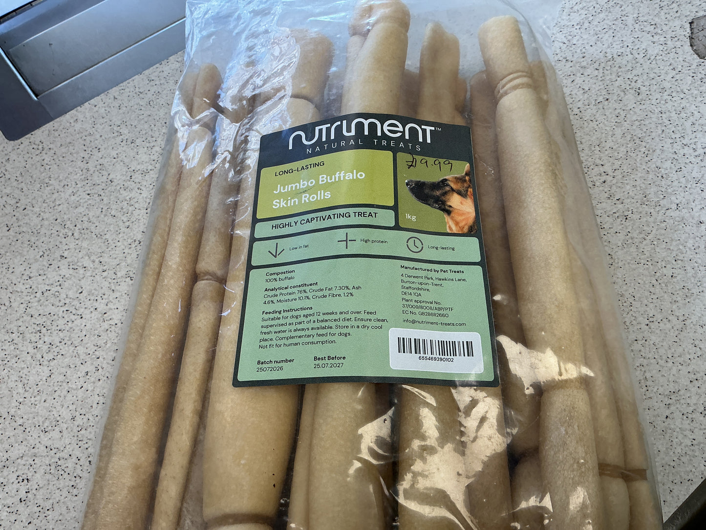 Nutriment jumbo buffalo skin rolls x 1 kg