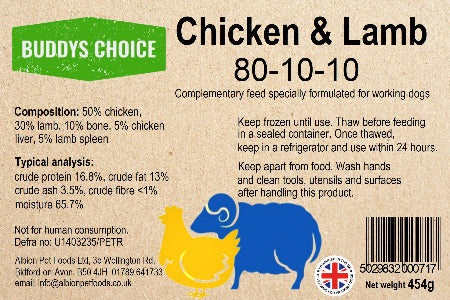 Buddys Choice Chicken and Lamb 80/10/10 454g