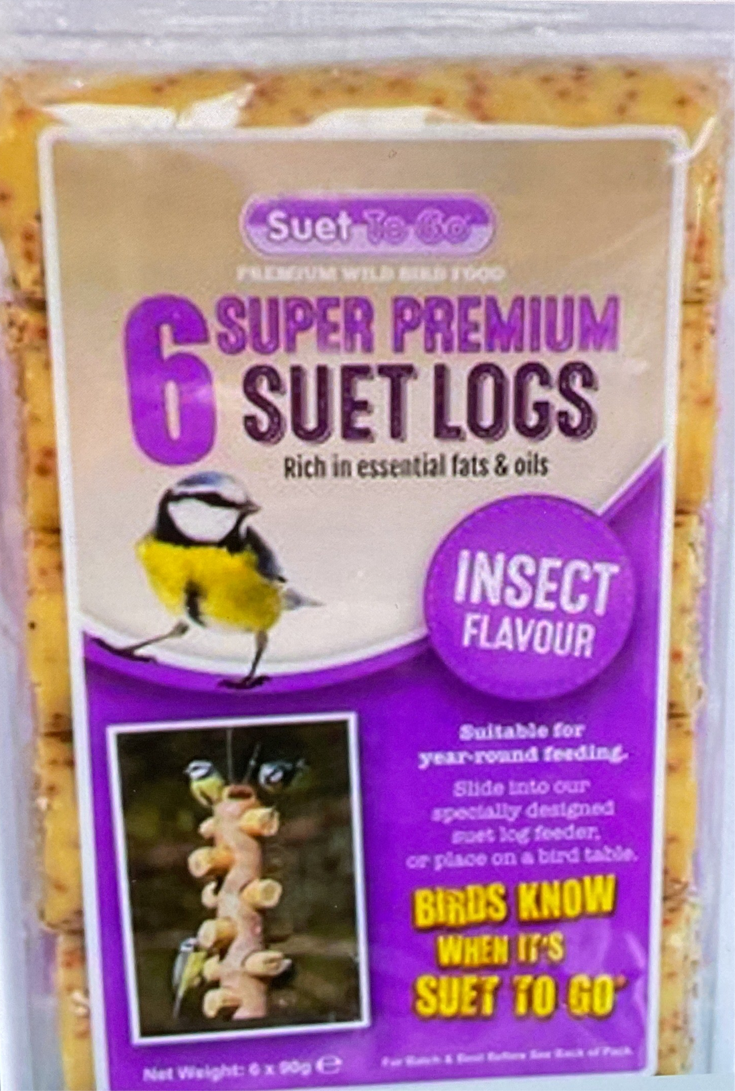 Suet To Go 6 Super Premium Suet Logs (Insect Flavour)