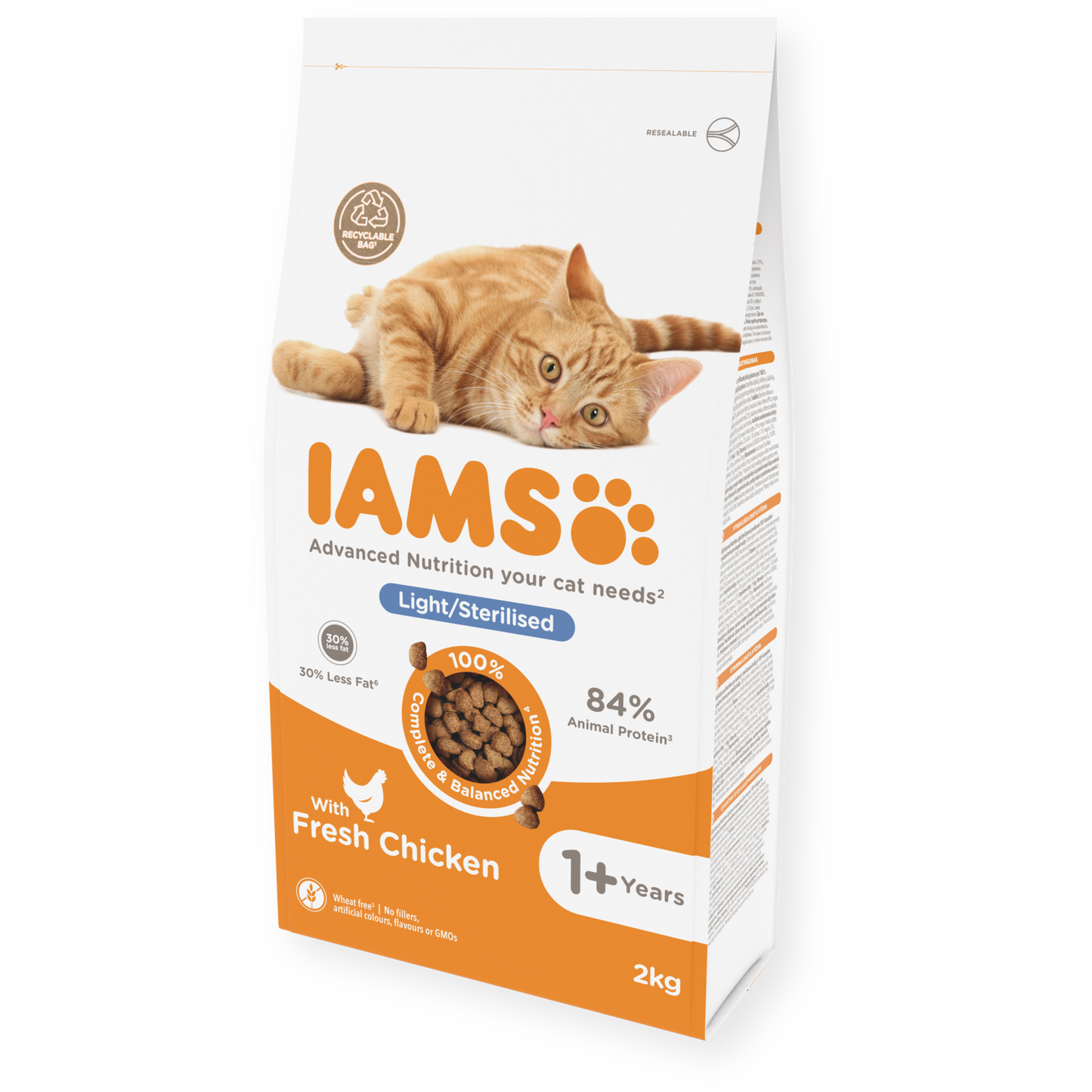 Iams Dry Food Light in fat/Sterilised Adult with Fresh Chicken 2kg