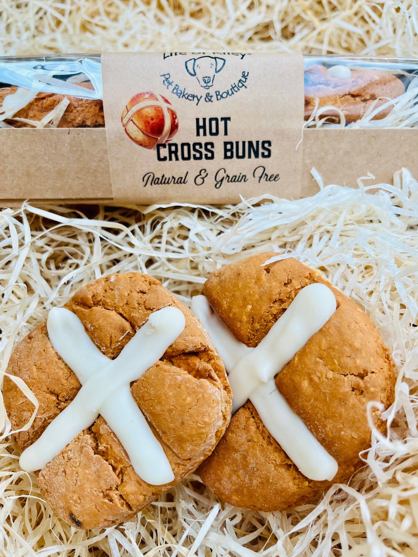 Life Of Riley Bakery Ltd - Hot Cross Bun Box - Grain Free Dog Bakery