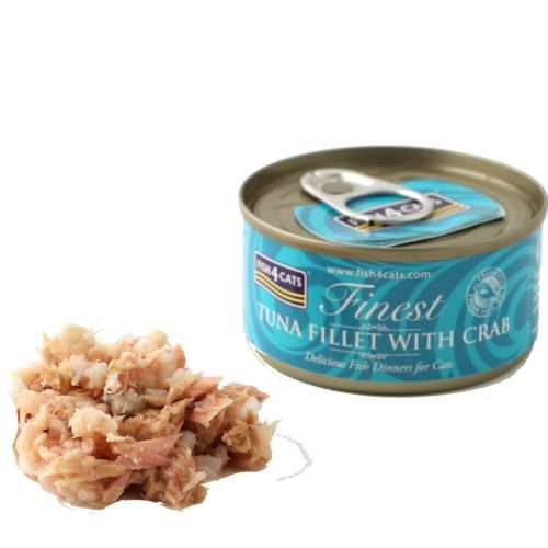 Fish4Cats Finest Tuna Fillet With Crab 70g