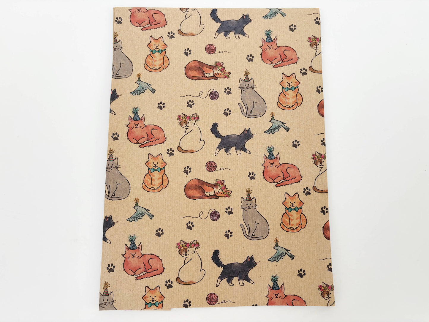 Party Cats Recycled Kraft Wrapping Paper Gift Wrap