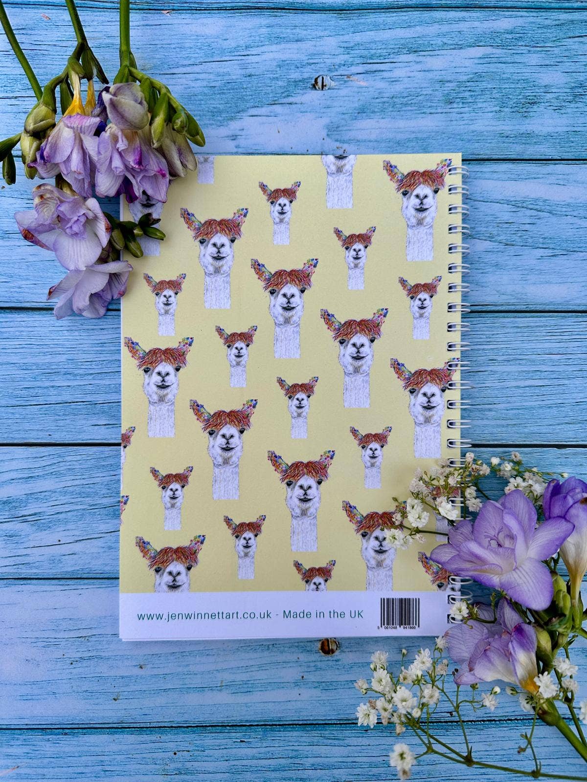Llama Lined Eco Friendly A5 Notebook UK Made Cute Notepad