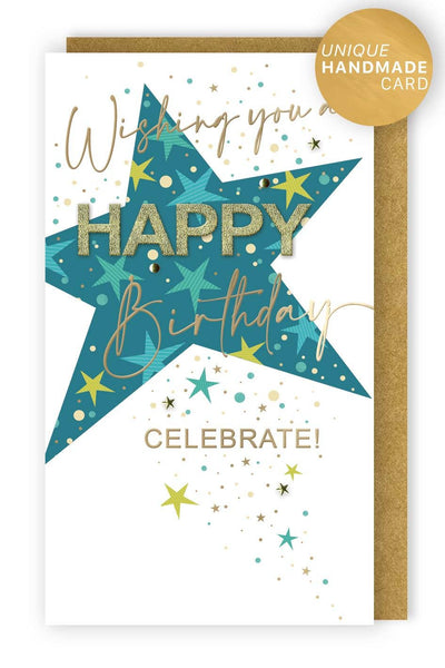 Yours Truly Happy Birthday Star Card - Champagne
