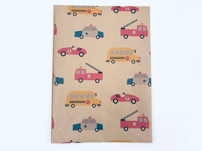 Vehicles Recycled Kraft Wrapping Paper Gift Wrap