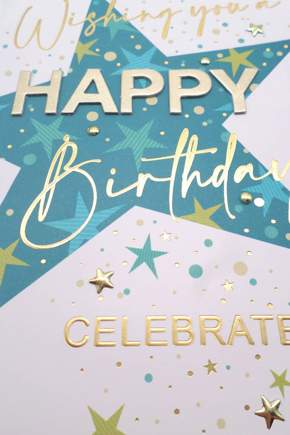 Yours Truly Happy Birthday Star Card - Champagne