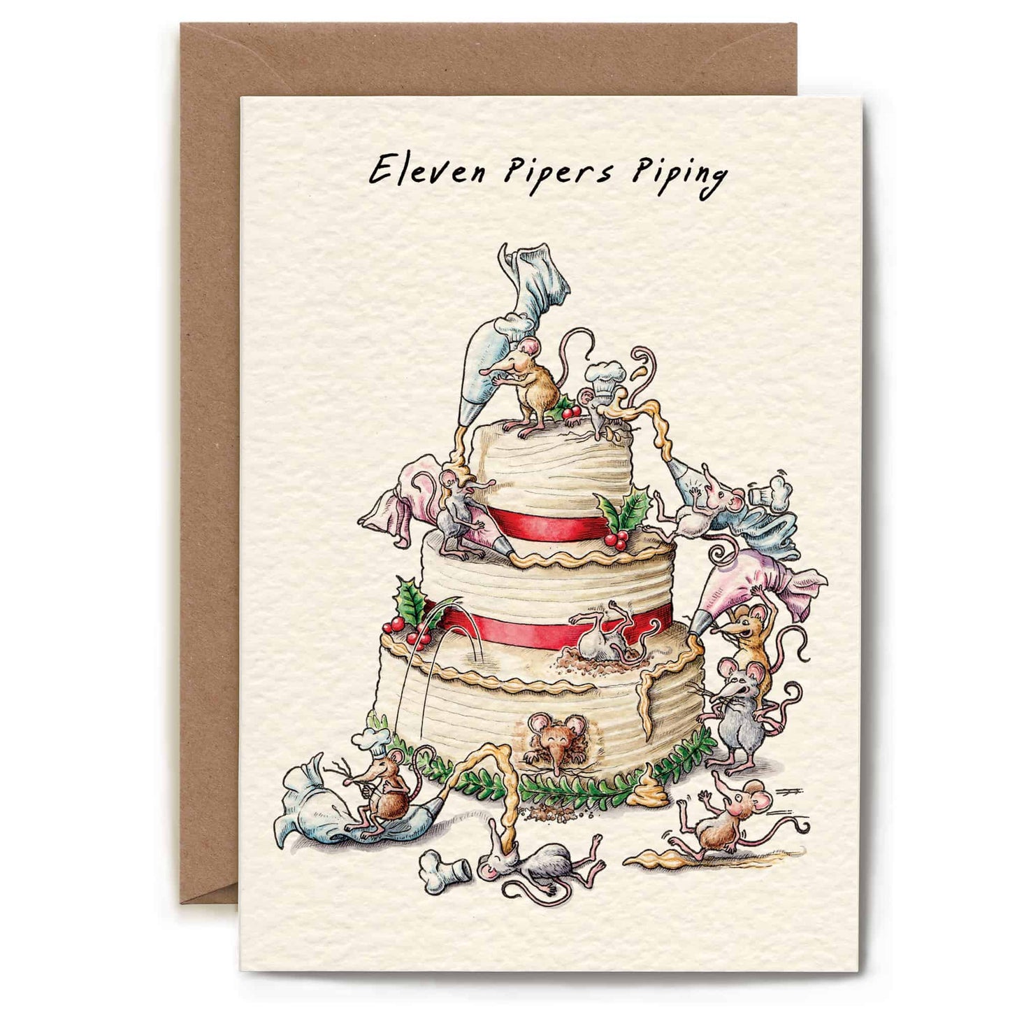 Eleven Pipers Piping Card - Christmas Card - Holiday Card