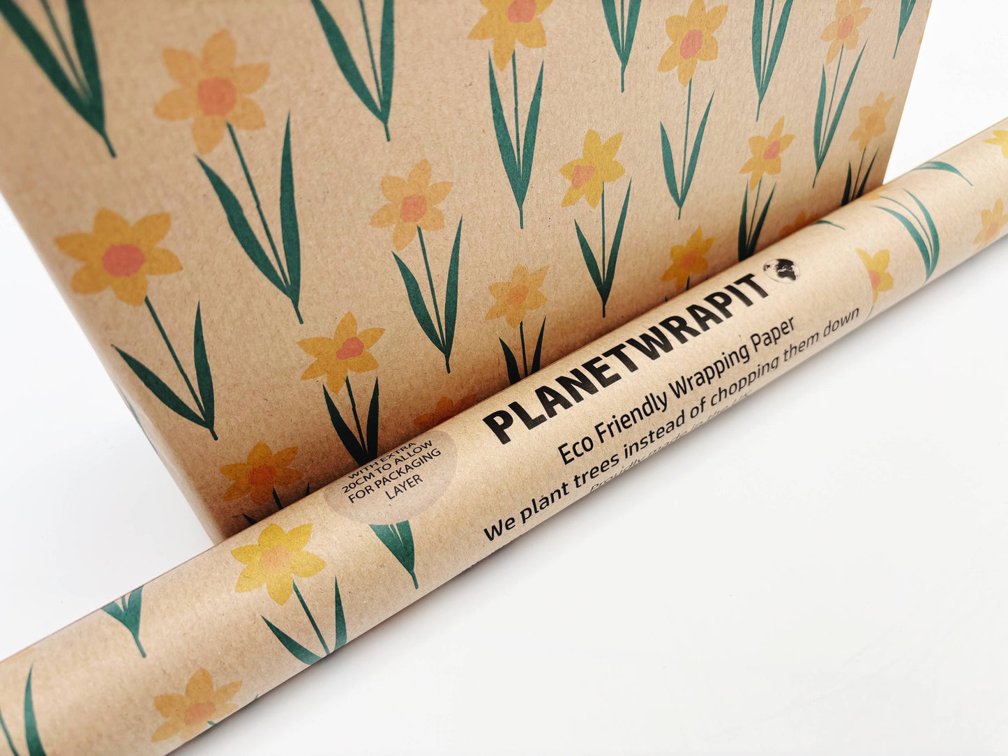 Daffodil Recycled Kraft Wrapping Paper Gift Wrap