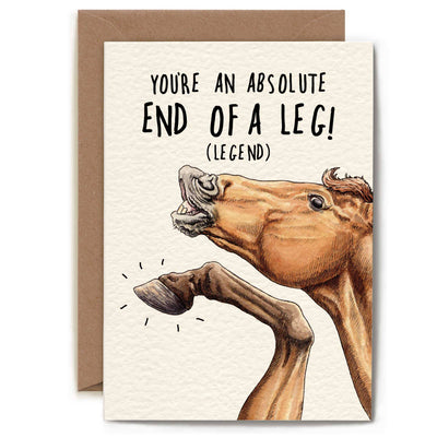 End Of A Leg Card - Funny Horse Card - Friendship Card