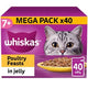 WHISKAS 7+ Cat Pouches Poultry Feasts in Jelly 40x85g