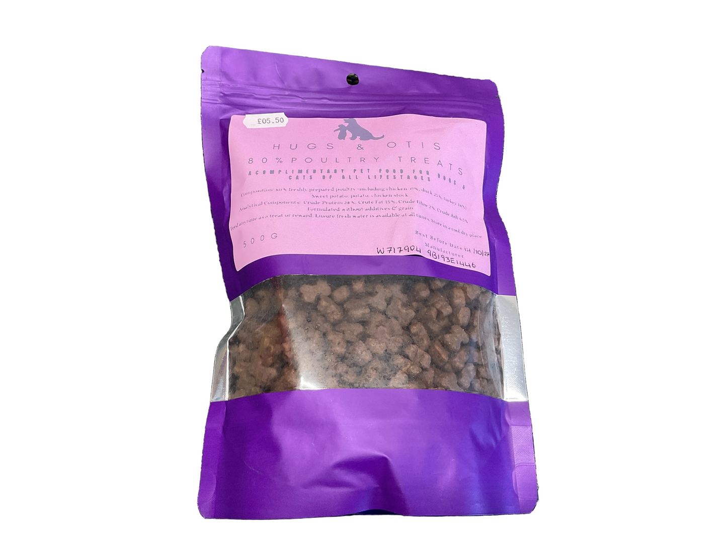 Hugs & Otis 80% Poultry Treats (500g)