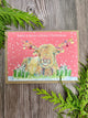 Christmas Highland Cow Eco Friendly Art Card Colourful Funny