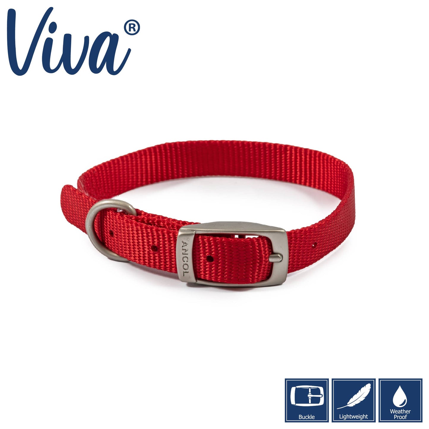 Ancol Viva Buckle Collar Red