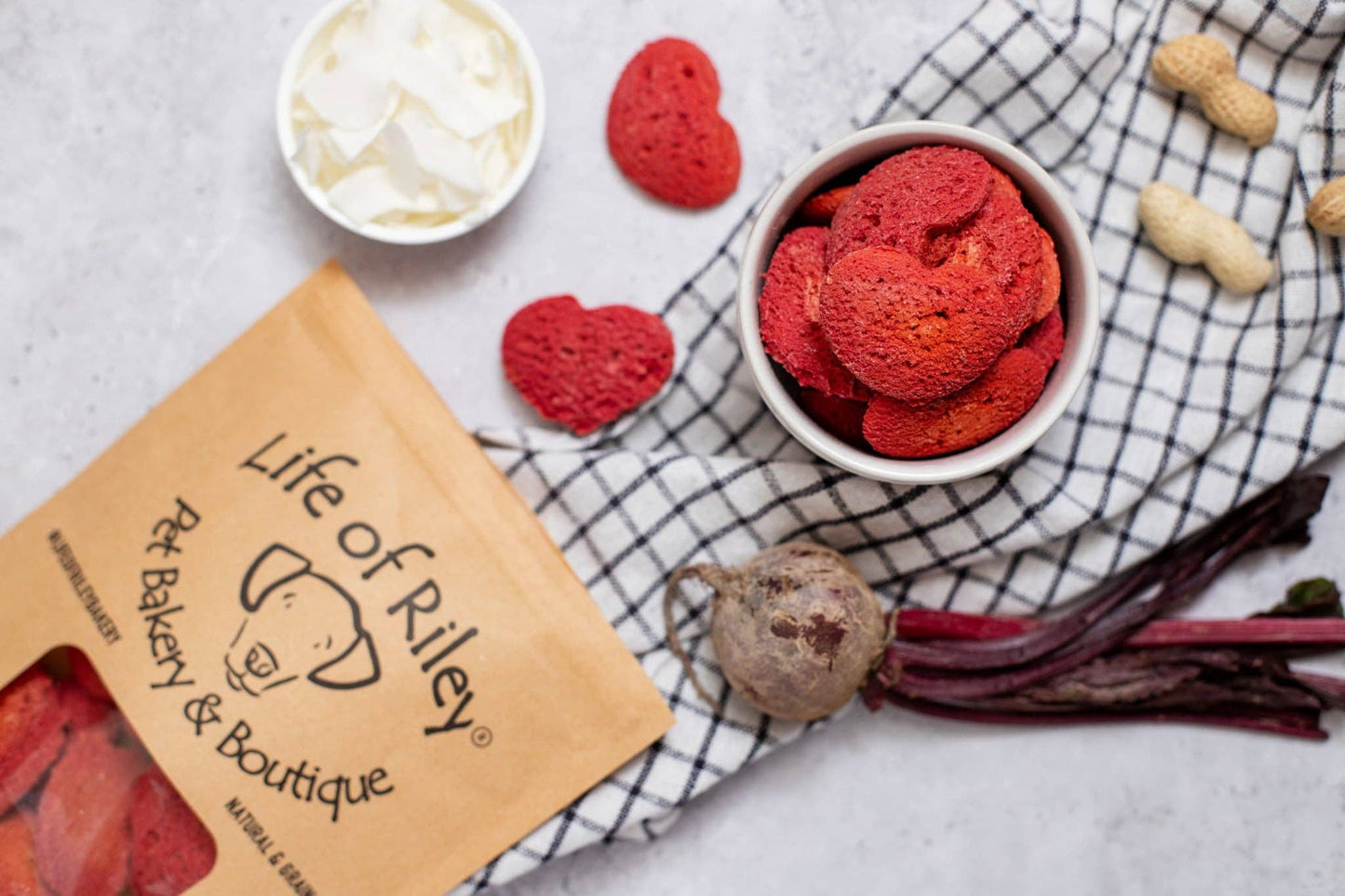 Life Of Riley Bakery Ltd - Grain Free Beetroot Hearts / Kisses - Nutritionist Approved