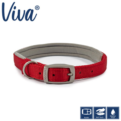 Ancol Viva Padded Buckle Collar -RED