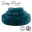 Super Soft Plush Donut Dog Bed TEAL  ( S or M)