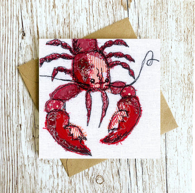 Lobster Love Embroidery Art Card