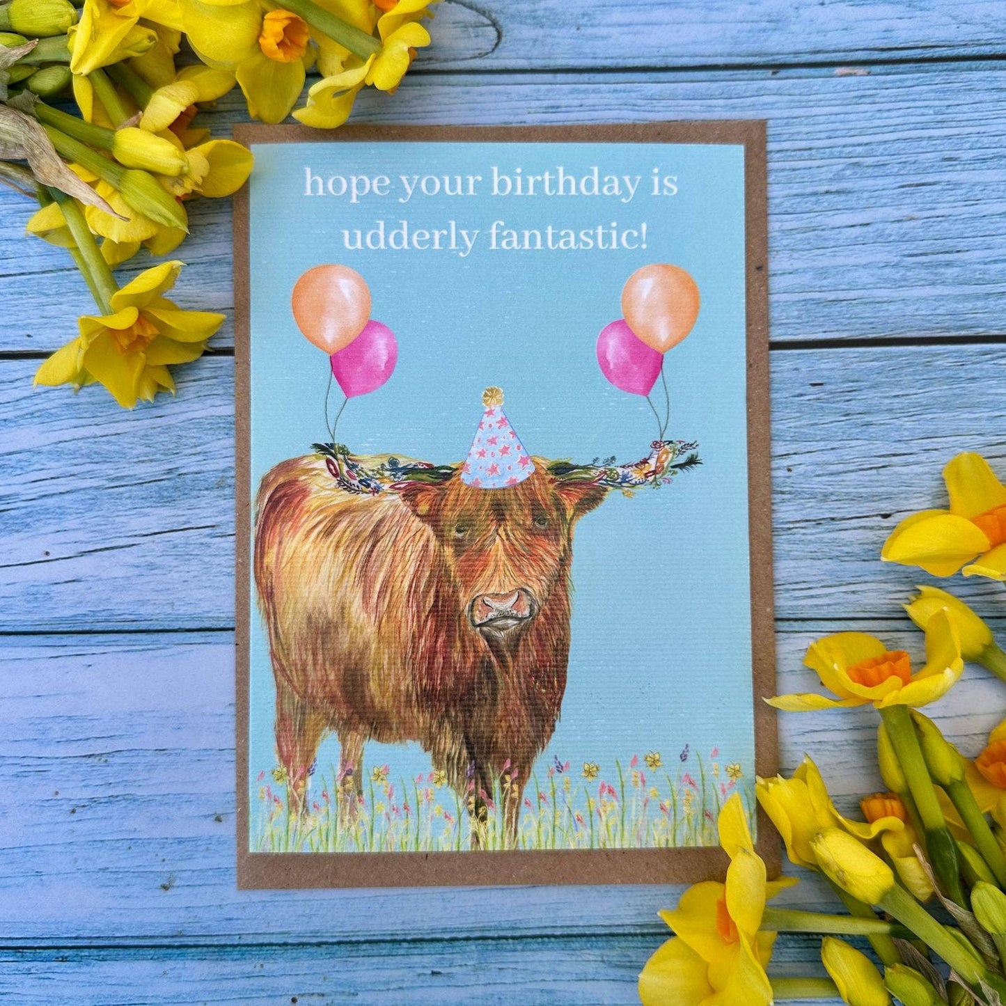 Highland Cow Birthday | Eco Friendly Card Cute Colourful