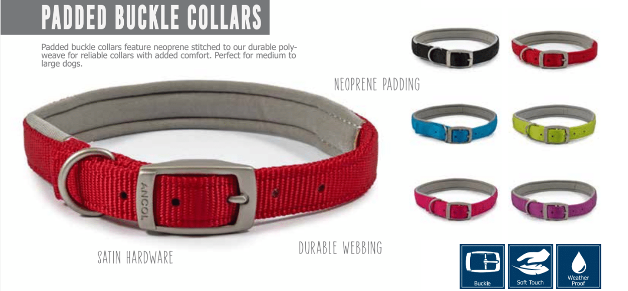 Ancol Viva Padded Buckle Collar -RED