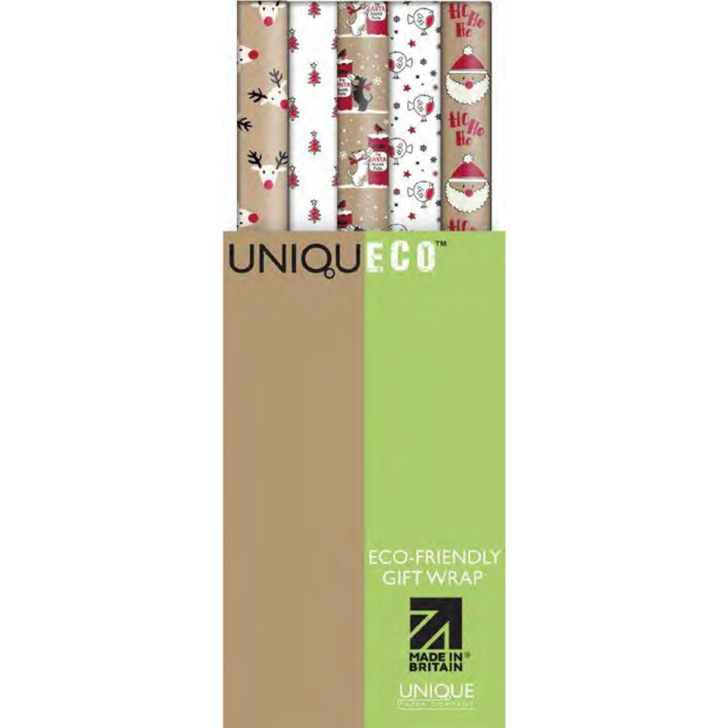 Christmas Ho Ho Eco kraft recycled Wrapping Paper (42rolls)