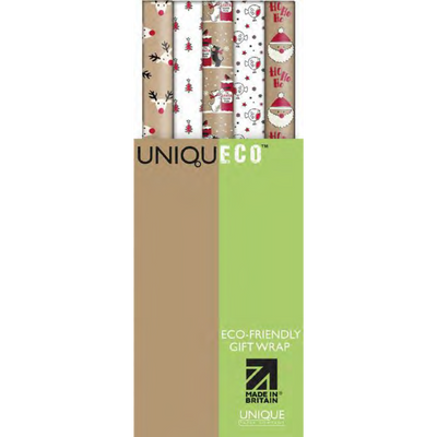 Christmas Ho Ho Eco kraft recycled Wrapping Paper (42rolls)
