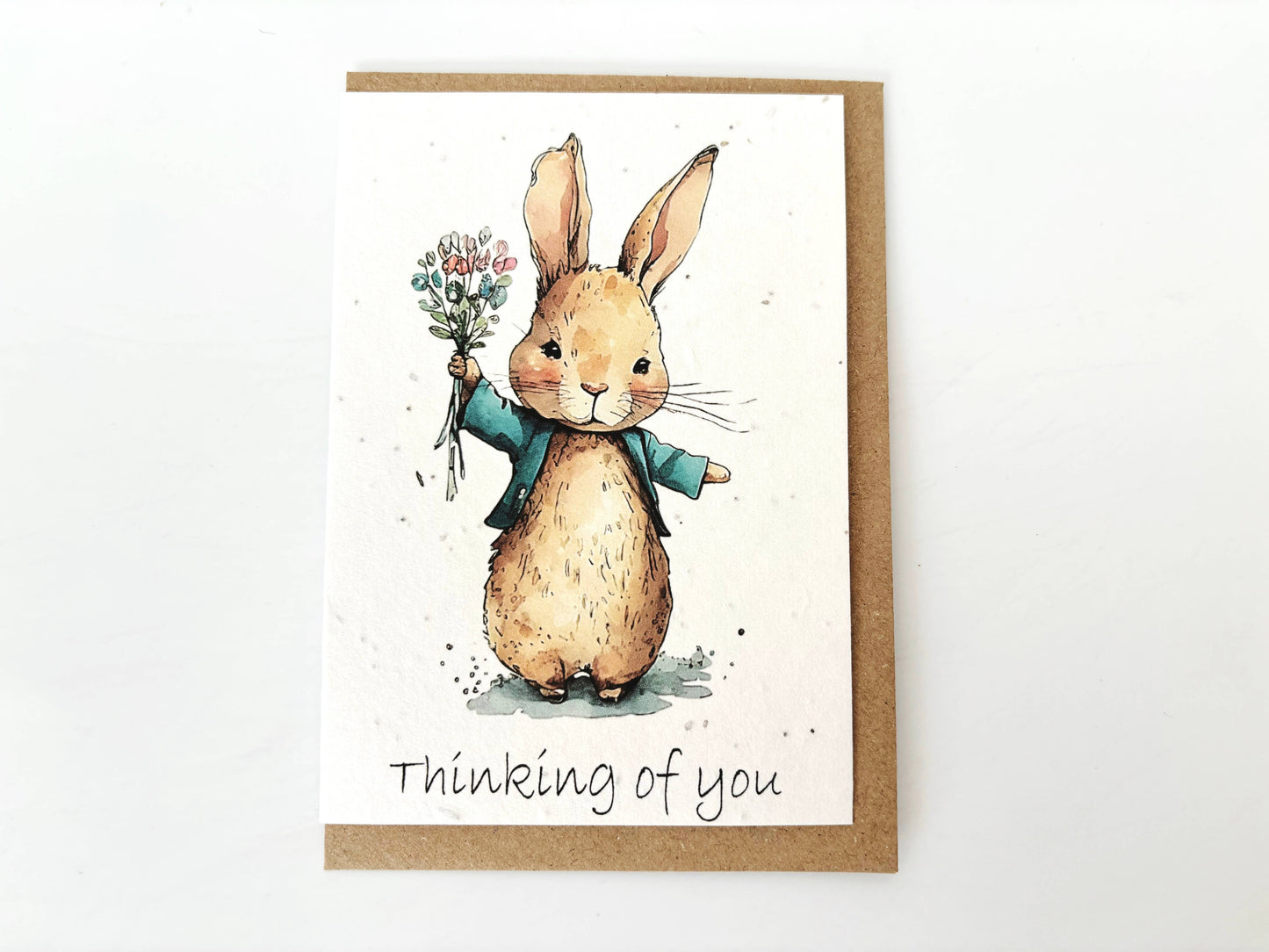 Plantable Seed Greetings Card - Thinking of You Bunny