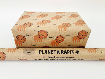 Lion Recycled Kraft Wrapping Paper Gift Wrap