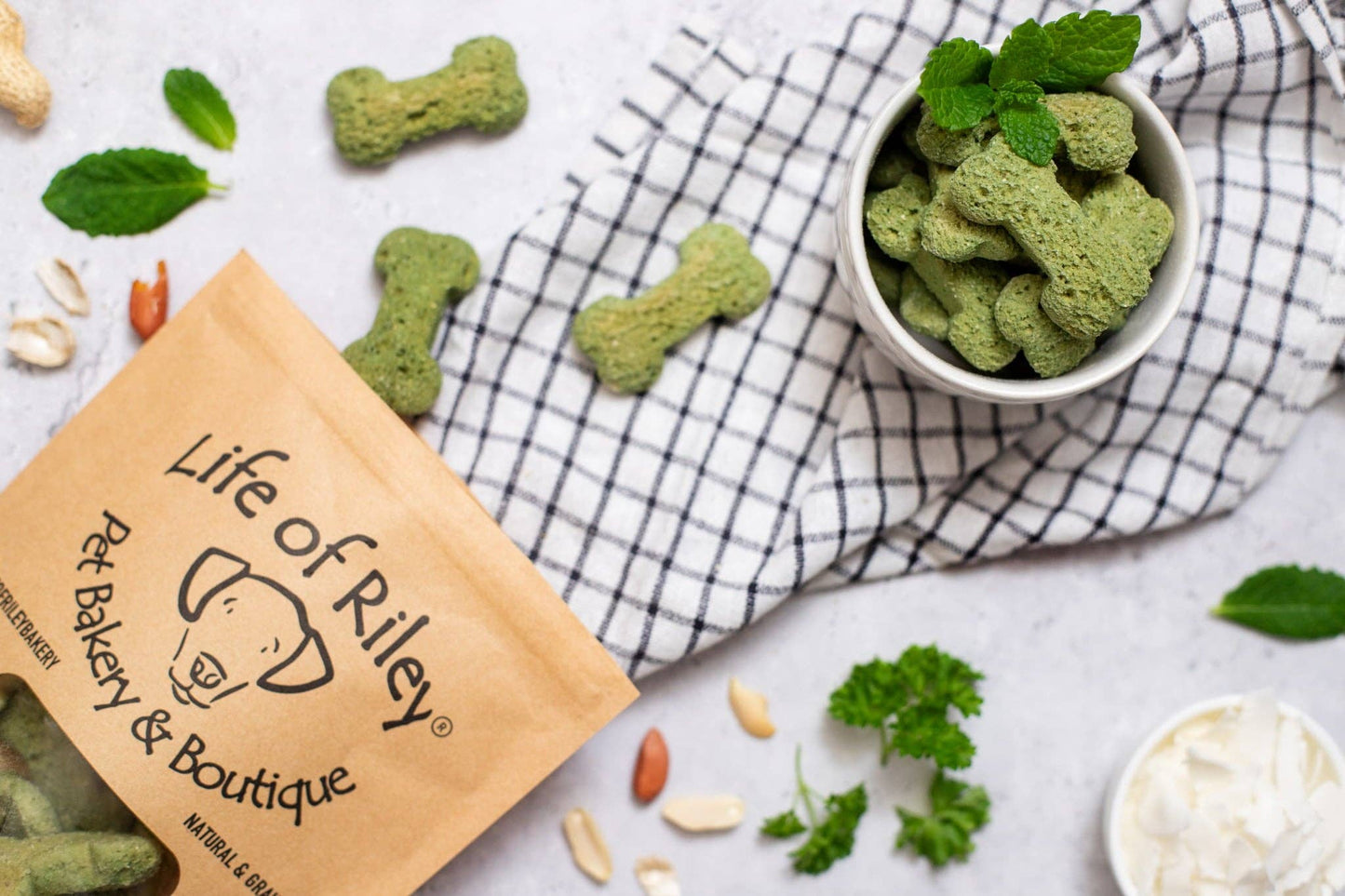 Life Of Riley Bakery Ltd - Nutritionist Approved Minty Breath Bones Dog Treats
