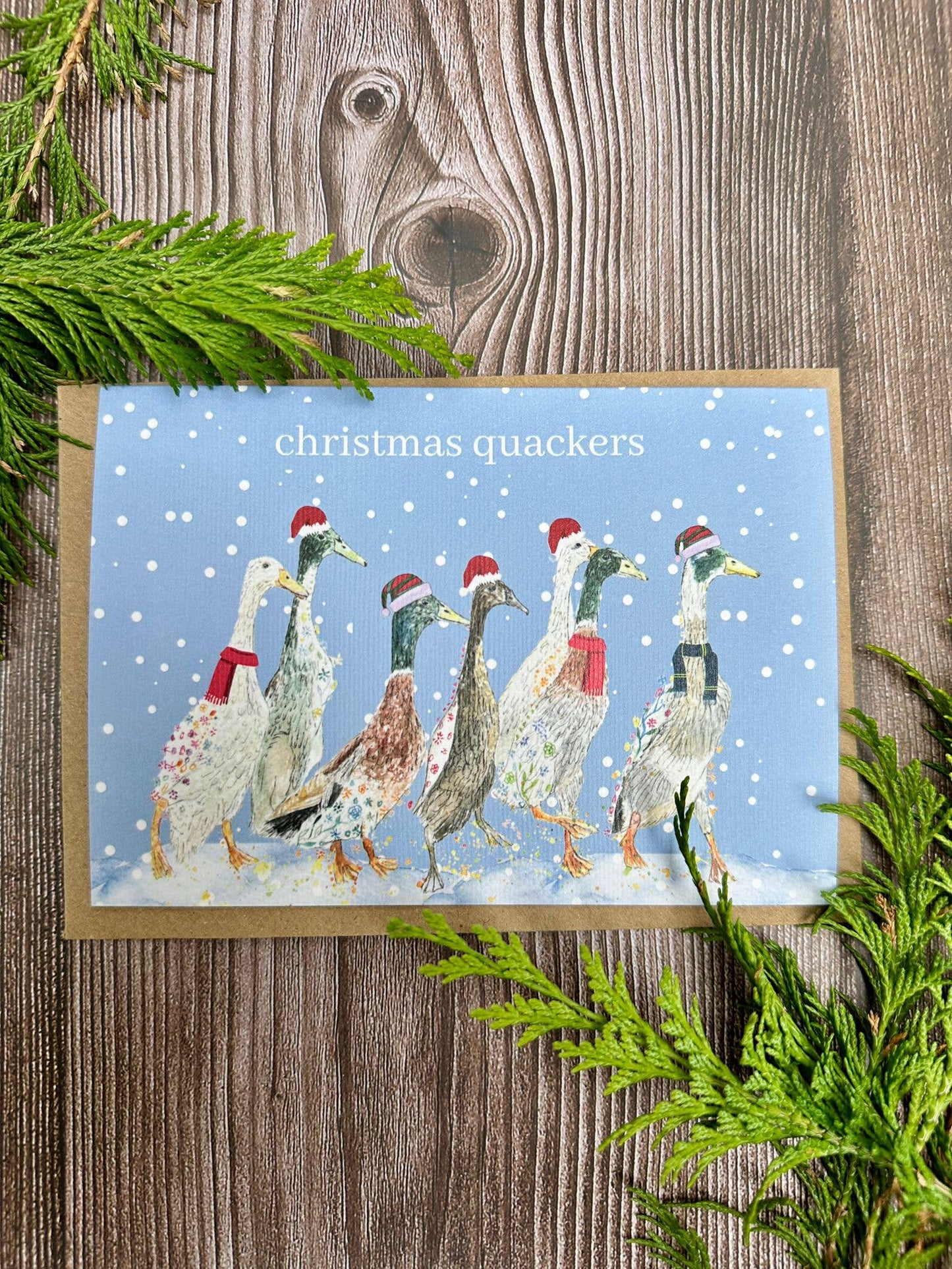 Christmas Ducks | Eco Friendly Art Card cute colourful Funny