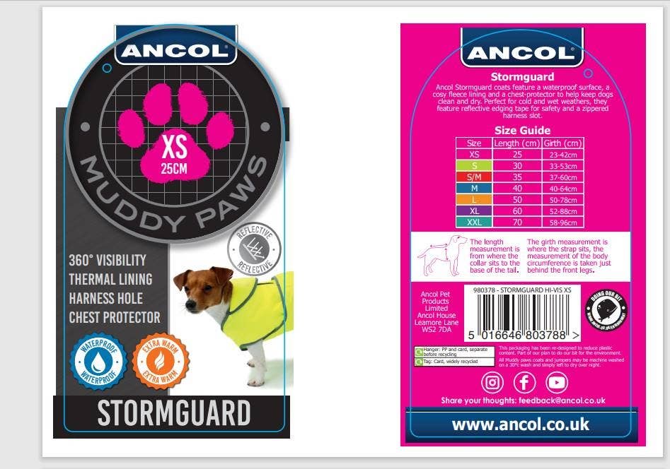 Ancol Stormguard All weather Coat Navy Blue