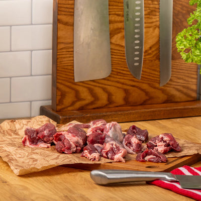 The Dogs Butcher Goat Meat Chunks 500g