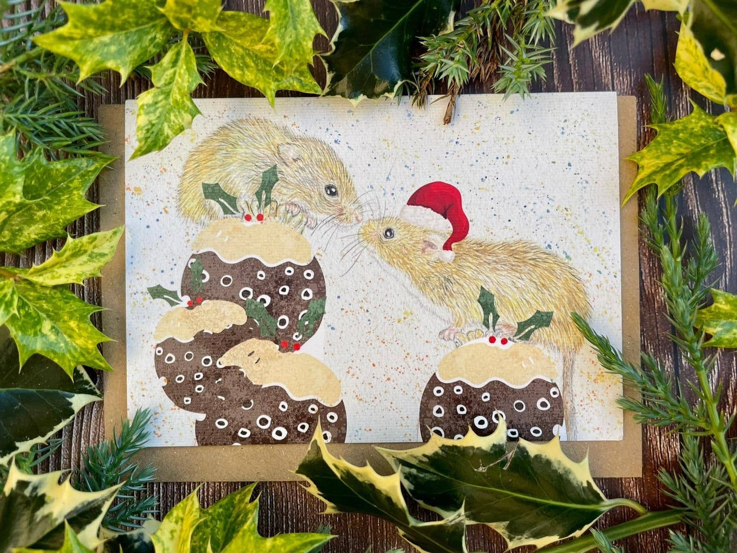 Mice | Eco Friendly Card Colourful Christmas Blank Animal
