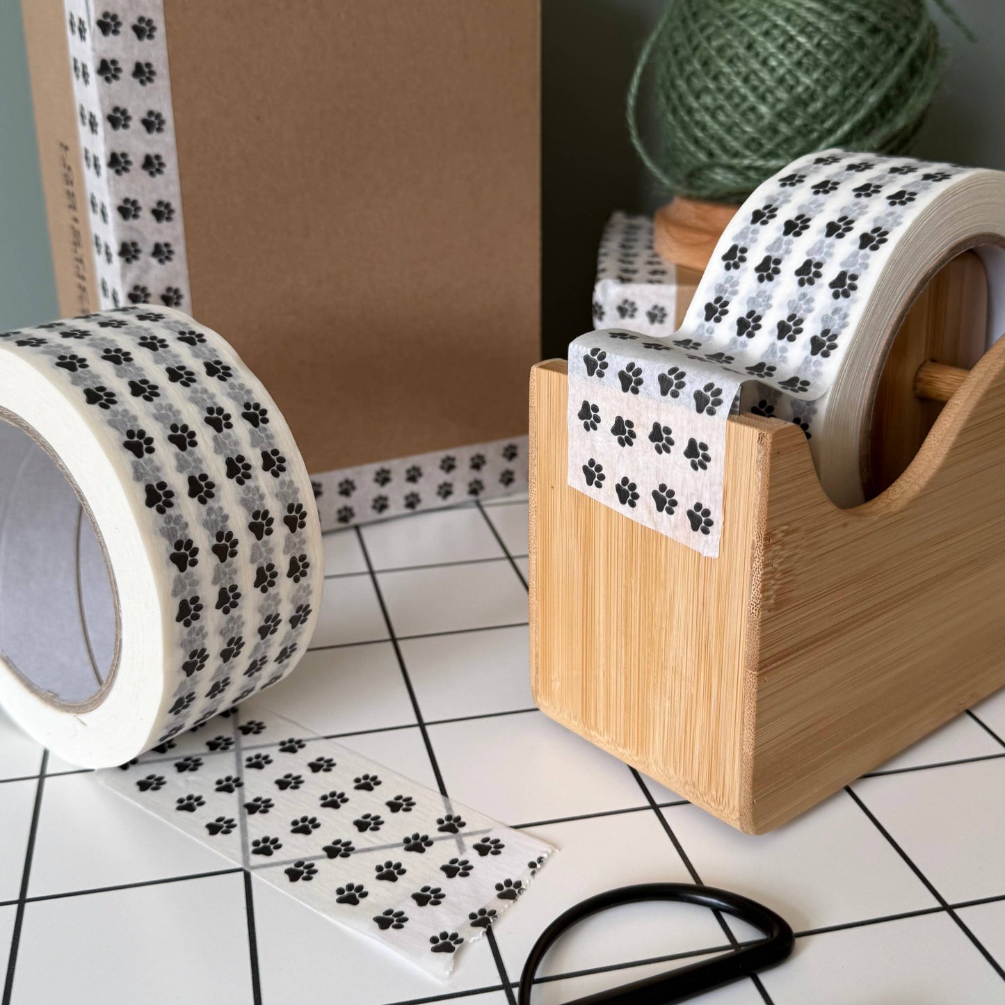 Cascayde - Paw Print  Paper Tape 48mm - Eco Friendly Packaging Tape