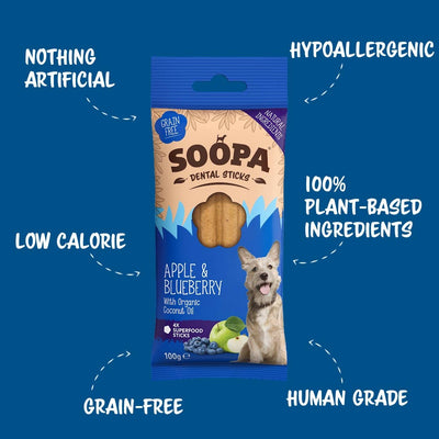 Soopa Apple & Blueberry Dog Dental Sticks