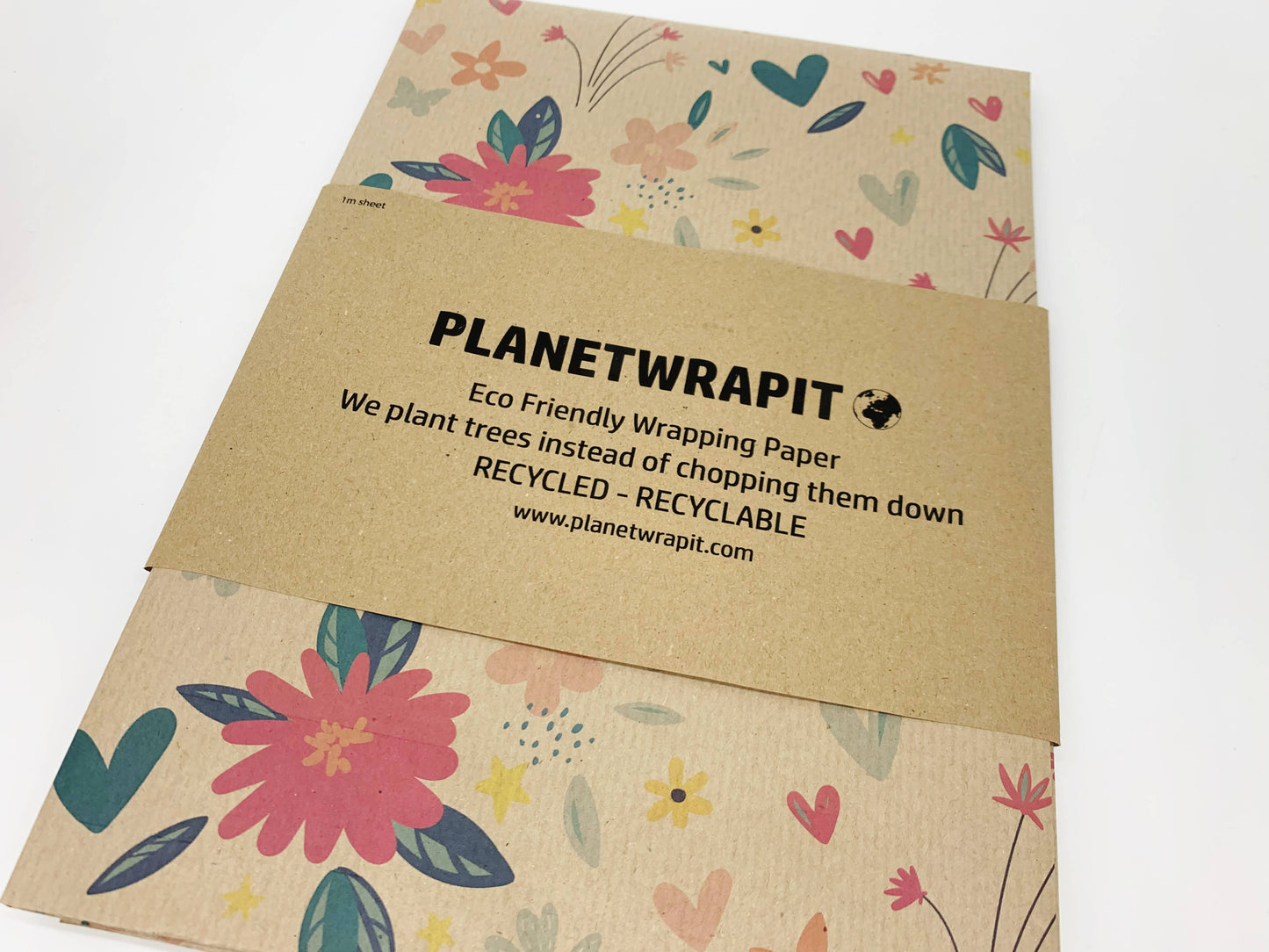 Spring Blossom Recycled Eco Kraft Wrapping Paper
