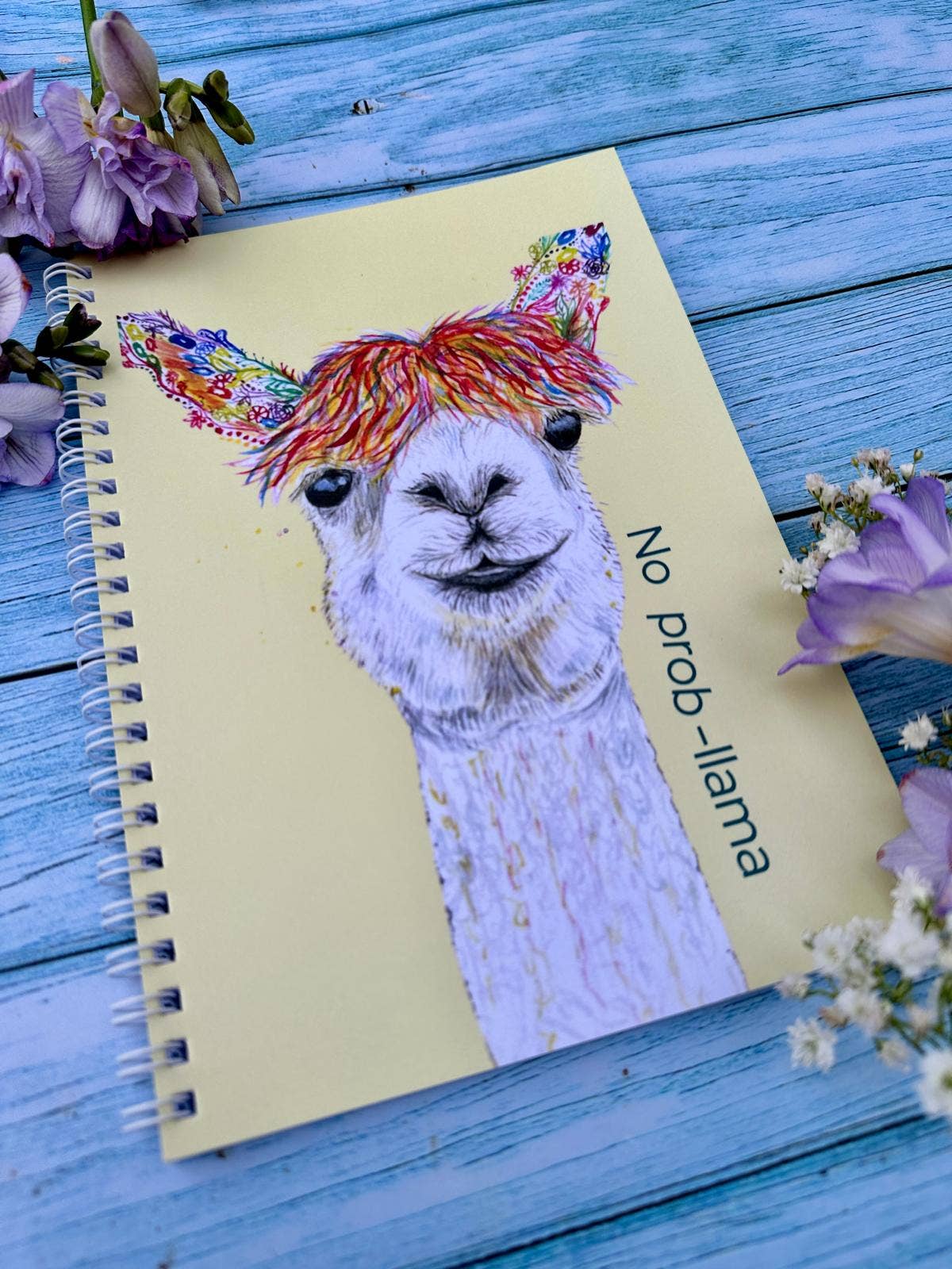 Llama Lined Eco Friendly A5 Notebook UK Made Cute Notepad