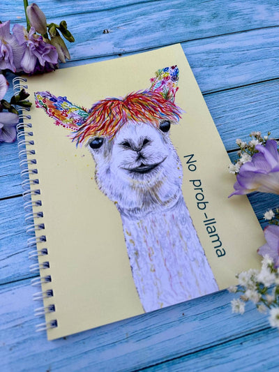 Llama Lined Eco Friendly A5 Notebook UK Made Cute Notepad