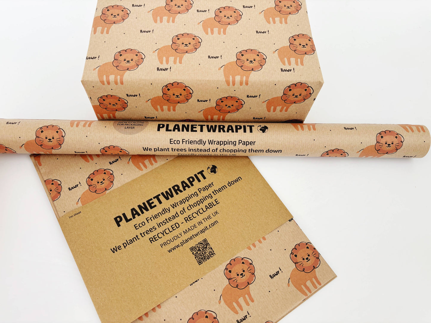 Lion Recycled Kraft Wrapping Paper Gift Wrap
