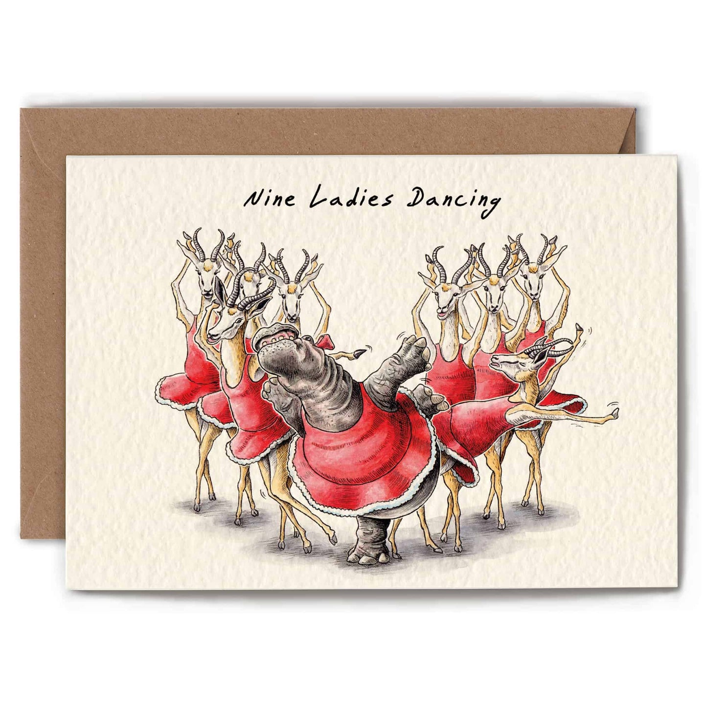 Nine Ladies Dancing Card - Christmas Card - Holiday Card