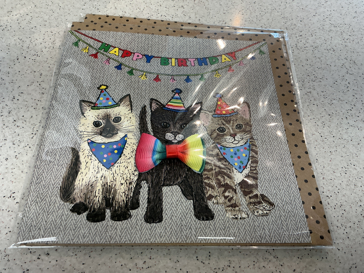 Trio of cats birthday card