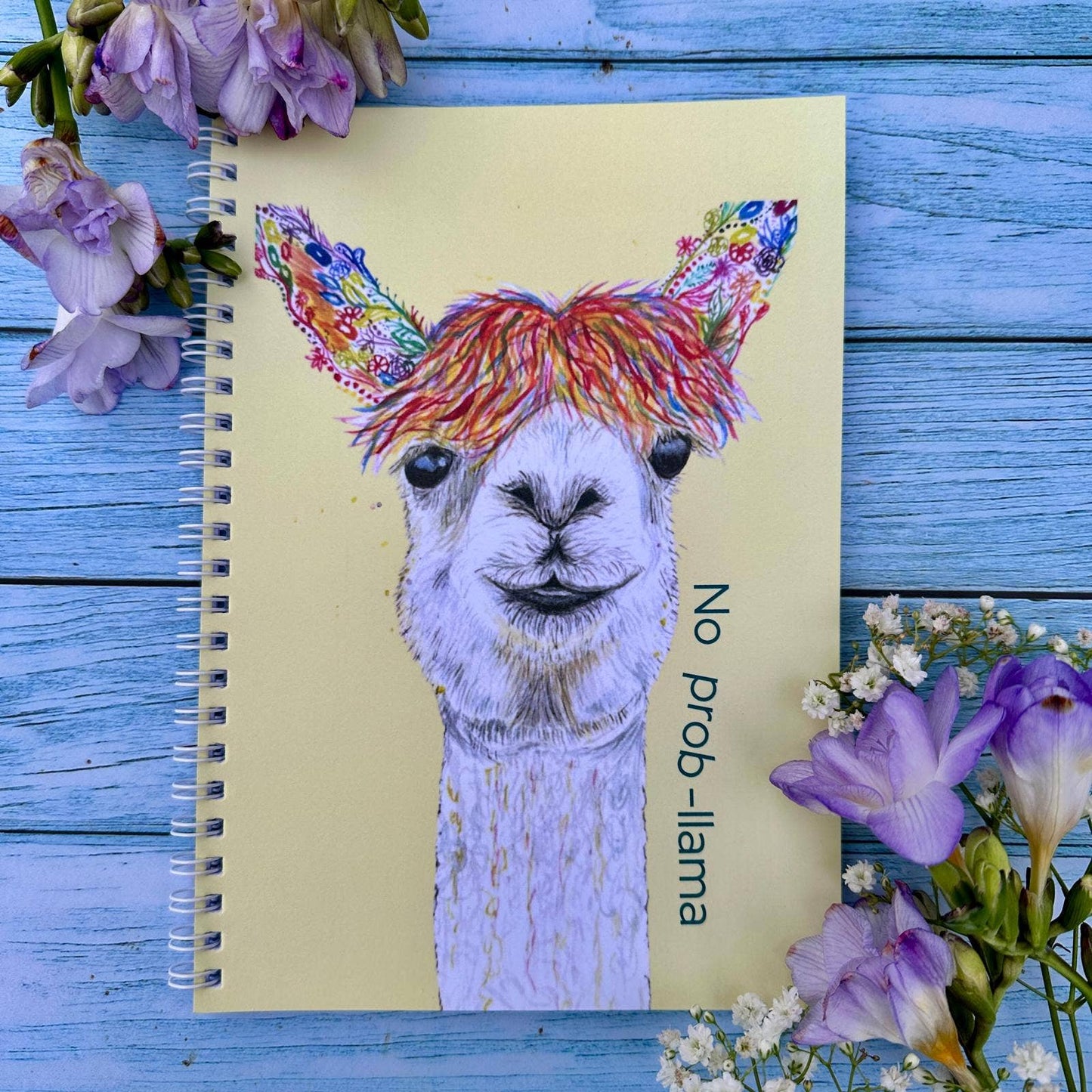 Llama Lined Eco Friendly A5 Notebook UK Made Cute Notepad
