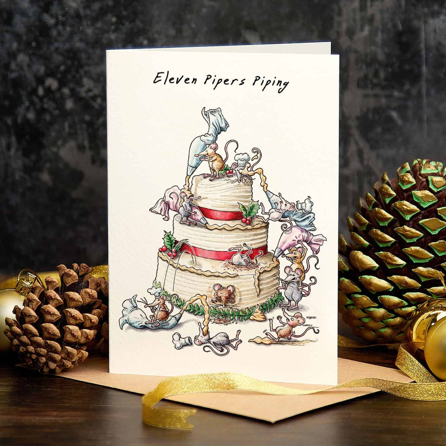Eleven Pipers Piping Card - Christmas Card - Holiday Card