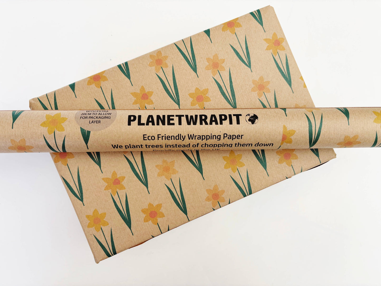 Daffodil Recycled Kraft Wrapping Paper Gift Wrap