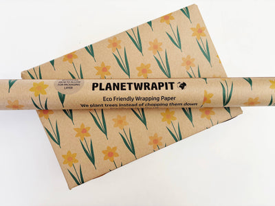 Daffodil Recycled Kraft Wrapping Paper Gift Wrap